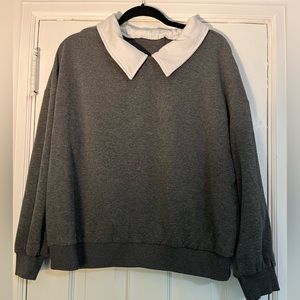 Faux collar sweatshirt
